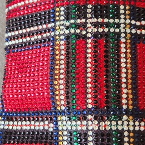 Alex Marie dress boots 7 red plaid OzaraTwo knee high kitten pointy new $190 - Picture 7 of 17